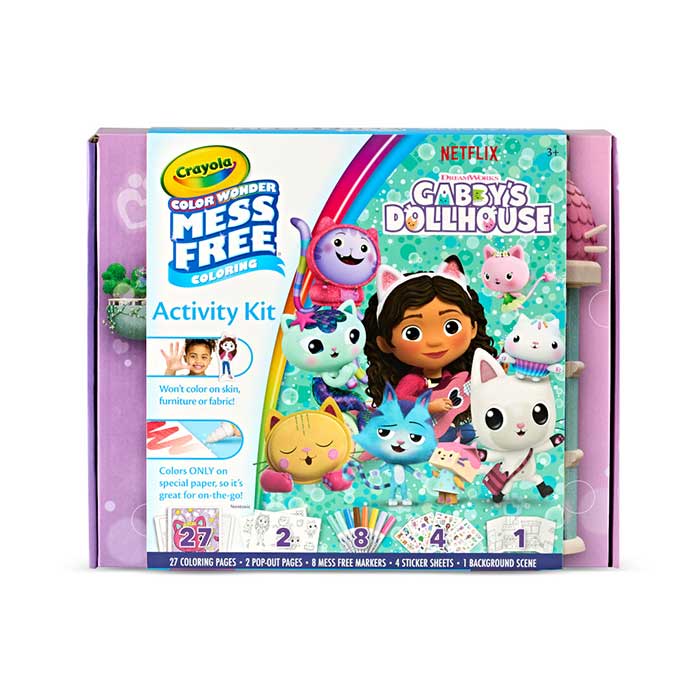 Color Wonder Mess Free Activity Kit Gabby's Dollhouse. Front view.