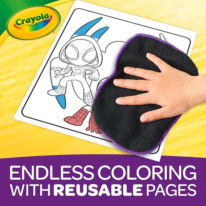 Spidey Color and Erase Reusable Activity Pad with Markers. endless coloring with reusable pages