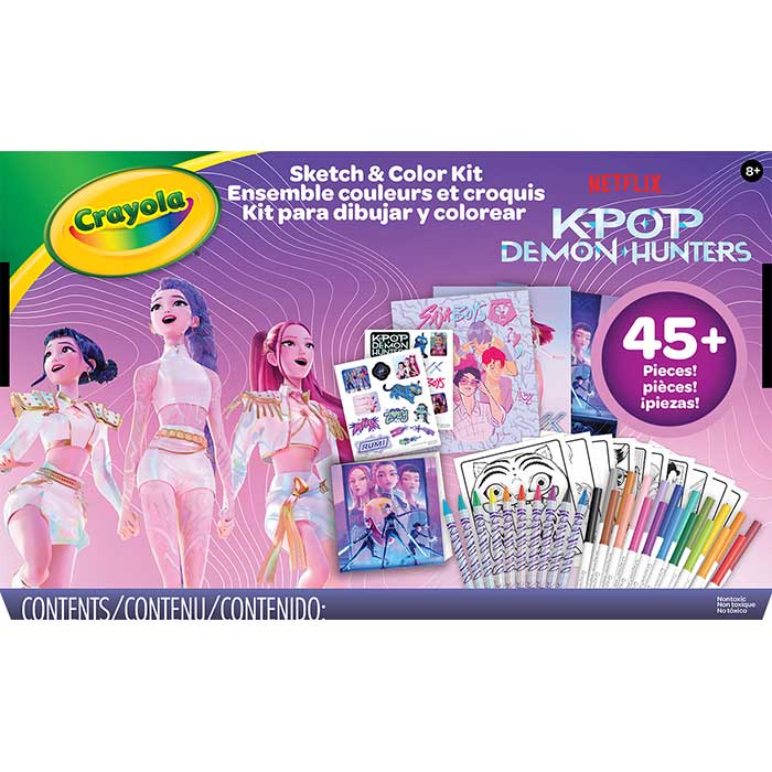 Crayola® K-Pop Demon Hunters Sketch & Color Kit front view.
