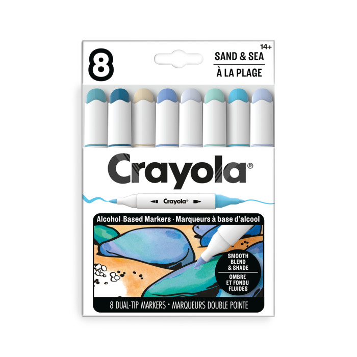 Colour Collections 8 Count Dual-Tip Alcohol Markers - Sand & SeaFront view