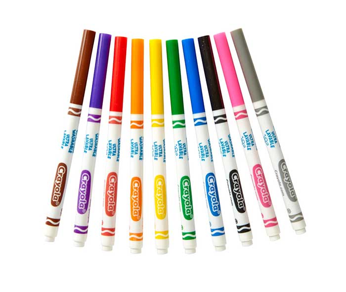 Ultra-clean washable markers fine line classpack, 200 count, 10 colors. 10 included colors.