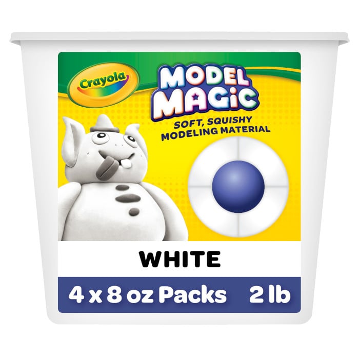 Model Magic 2lb Resealable Bucket, White front view.