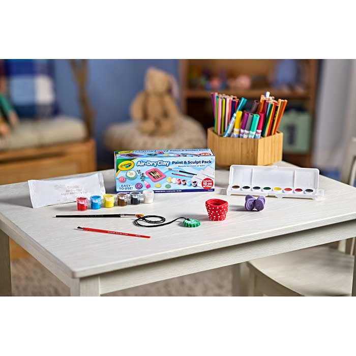 Crayola Paint & Sculpt Pack on child's table.