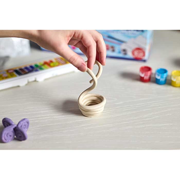 Crayola Paint & Sculpt Pack. Coil being made with air dry clay.