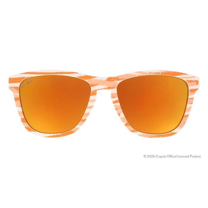 Crayola x goodr sunglasses party fish front view.