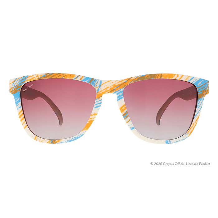 Crayola x goodr sunglasses summertime front view.