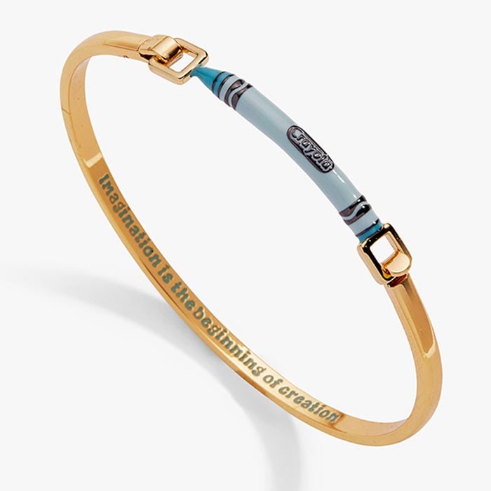 Crayola Teacher Appreciation Crayon Tension Bangle. Gold finish