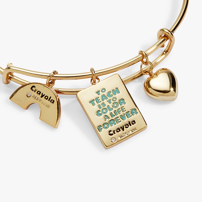 Crayola Teacher Appreciation Multi Charm Bangle. Back of charms.