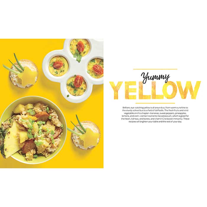 Crayola Cooking with Color Cookbook yummy yellow category page.