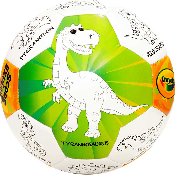 Crayola Score N' Explore Officially Licensed Size 5 Color Ball – Dinosaur Explorer contents.