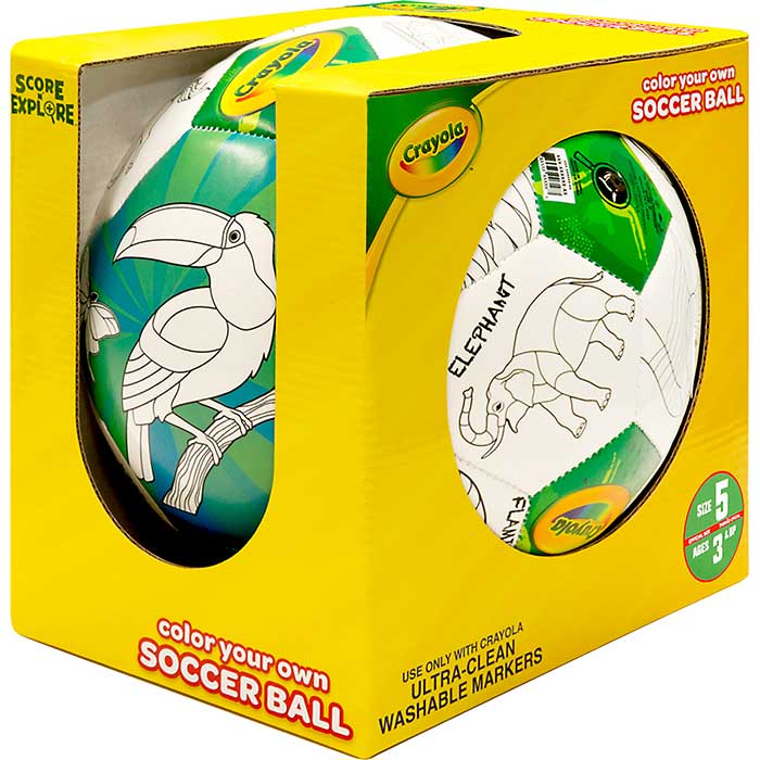Crayola Score N' Explore Officially Licensed Size 5 Color Ball – Zoo Animals Explorer side view.