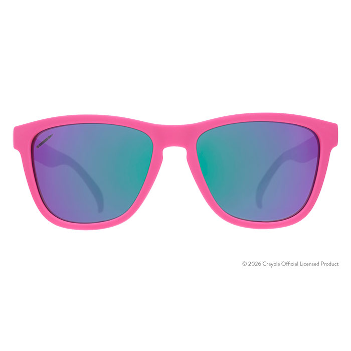 Crayola x GoodR Sunglasses, Tropical Colors. Wild Orchid front view.