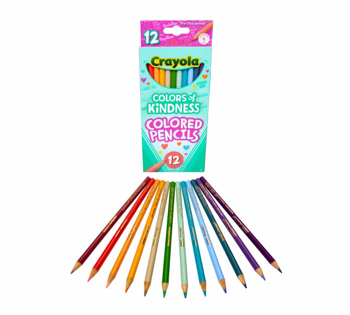 Colors of Kindness Colored Pencils  12 count packaging and contents.