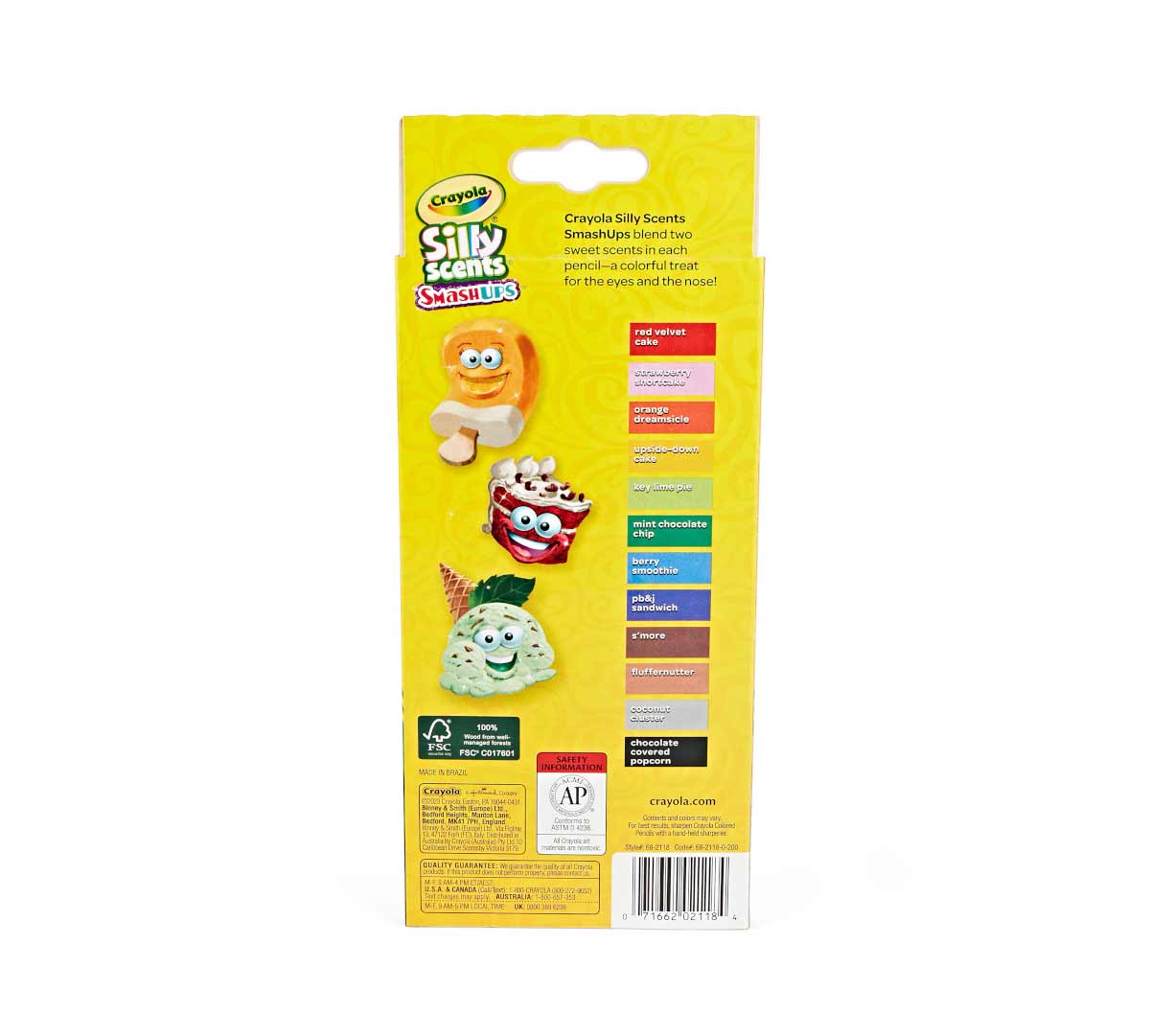 Silly Scents SmashUps Colored Pencils  12 count back view