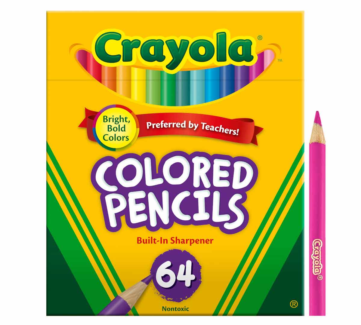 Short Colored Pencils  64 count package and one pencil.