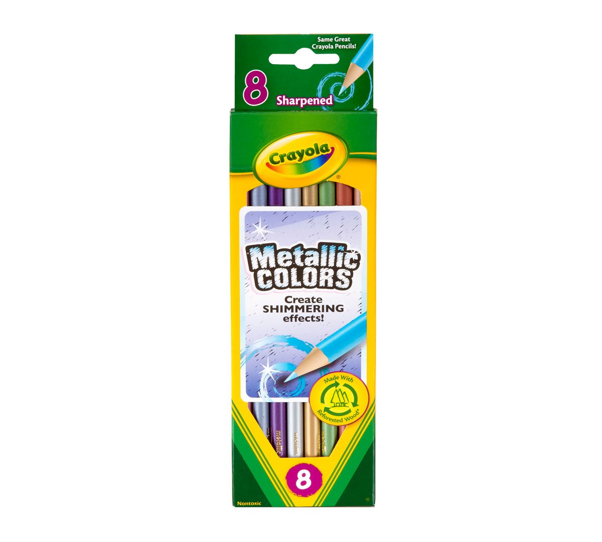 Metallic Colored Pencils  8 Count Front View of Box