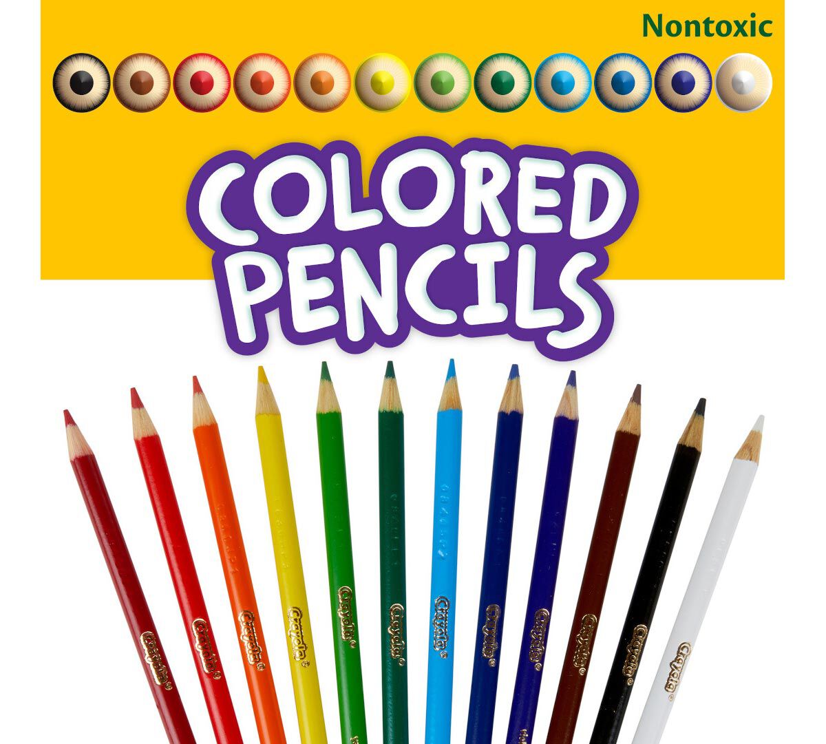 Colored Pencils, long, 12 count. contents.