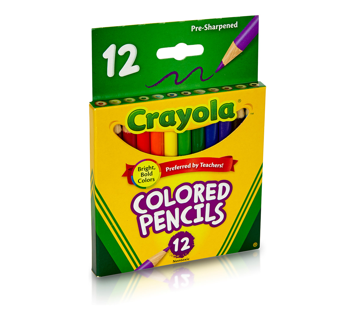 12 count Short Colored Pencils left side view