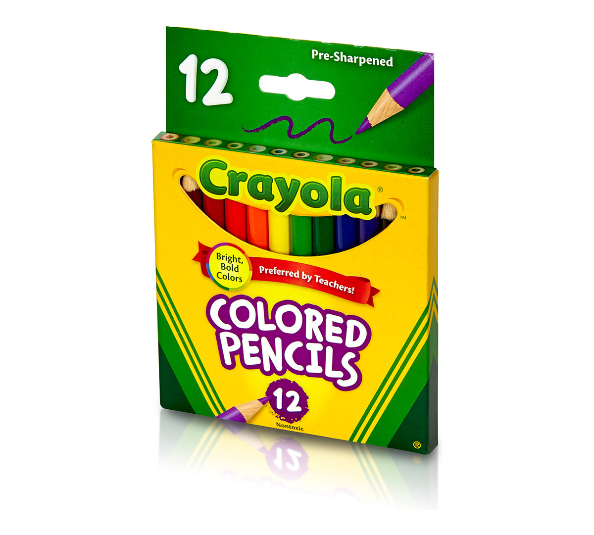 12 count Short Colored Pencils right side view