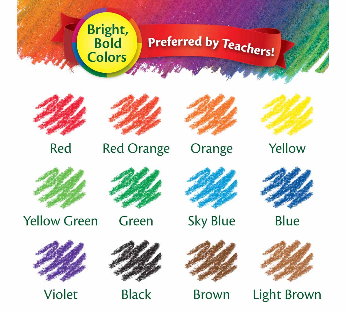 Erasable Colored Pencils  12 Count Color Swatches