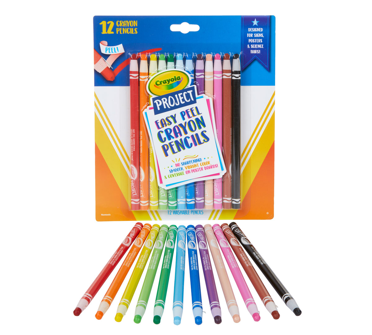 Project Easy Peel Crayon Pencils packaging and contents