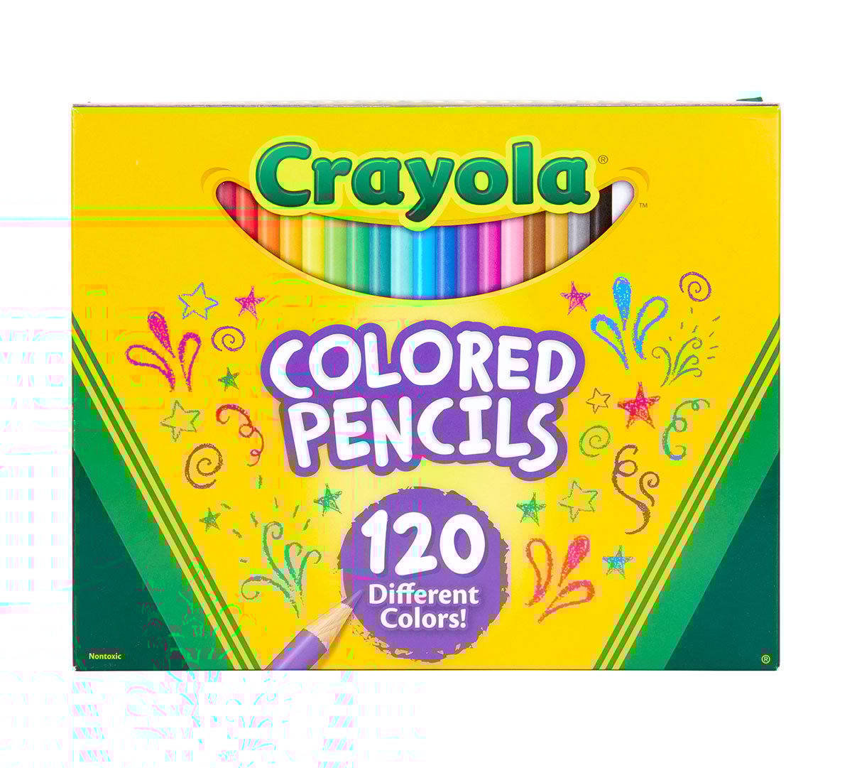 Crayola 120 Count Colored Pencils Front of box