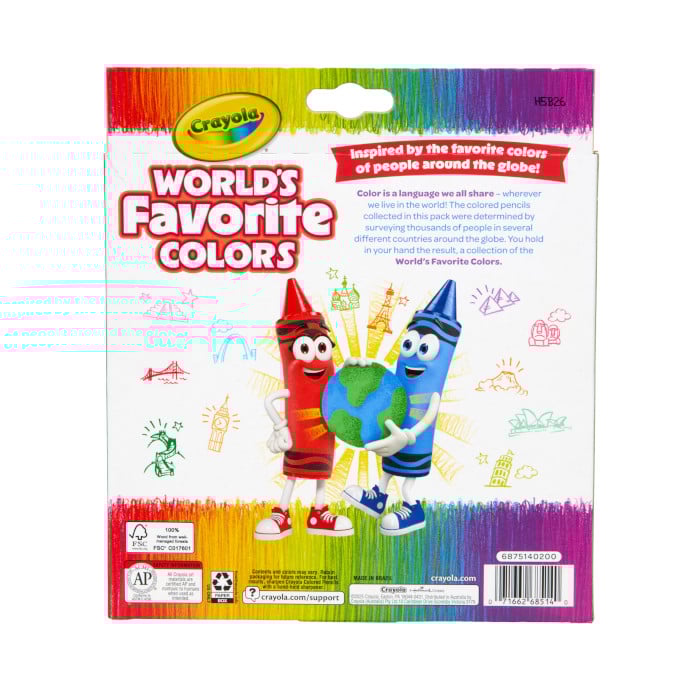 World's Favorite Colors Colored Pencils, 50 count