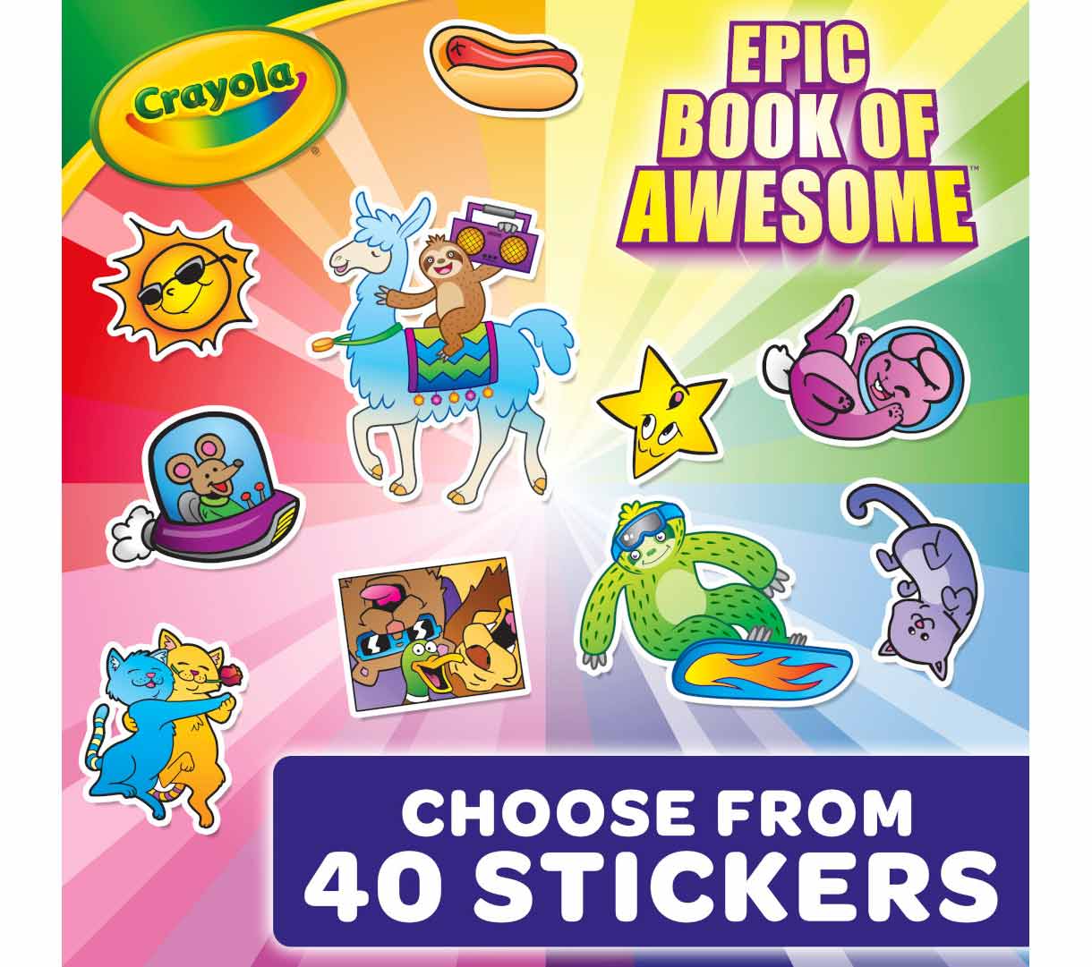 Epic Book of Awesome Coloring Book. Choose from 40 stickers.