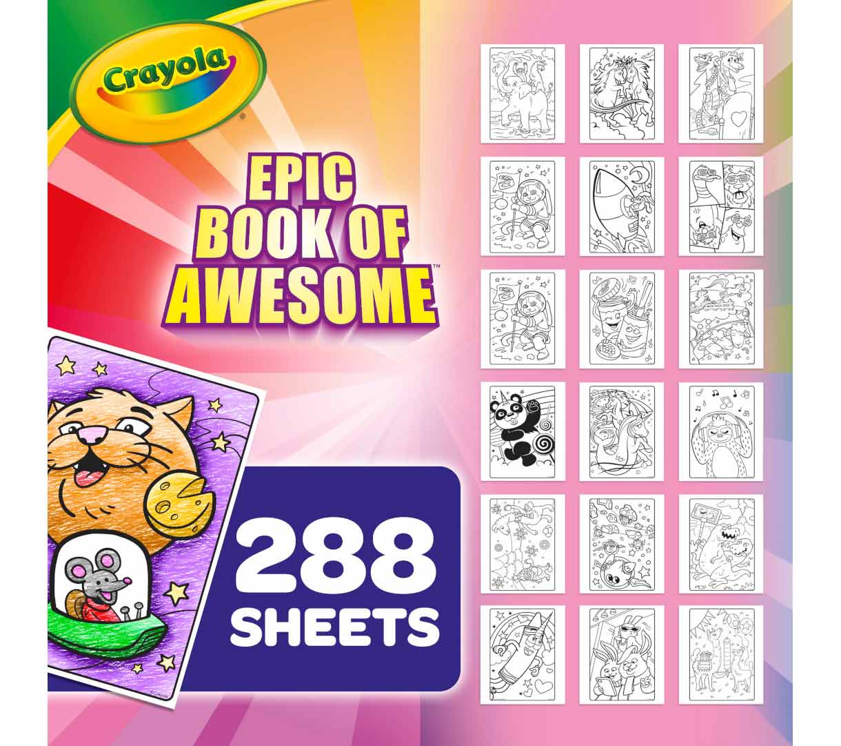 Epic Book of Awesome Coloring Book. 288 sheets.
