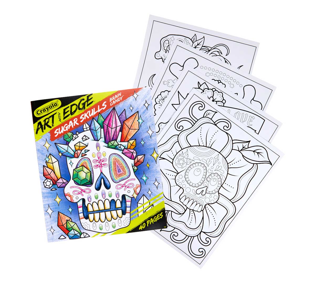 Art with Edge Sugar Skulls Coloring Book  Volume 3 Front of Book and Coloring Pages