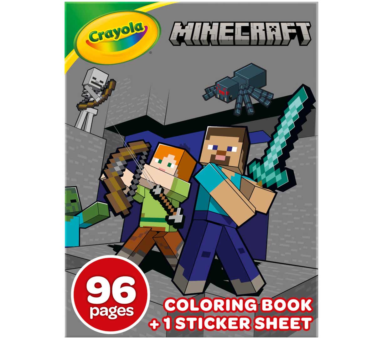 Crayola Minecraft Coloring Book  96 pages. 96 page coloring book and 1 sticker sheet