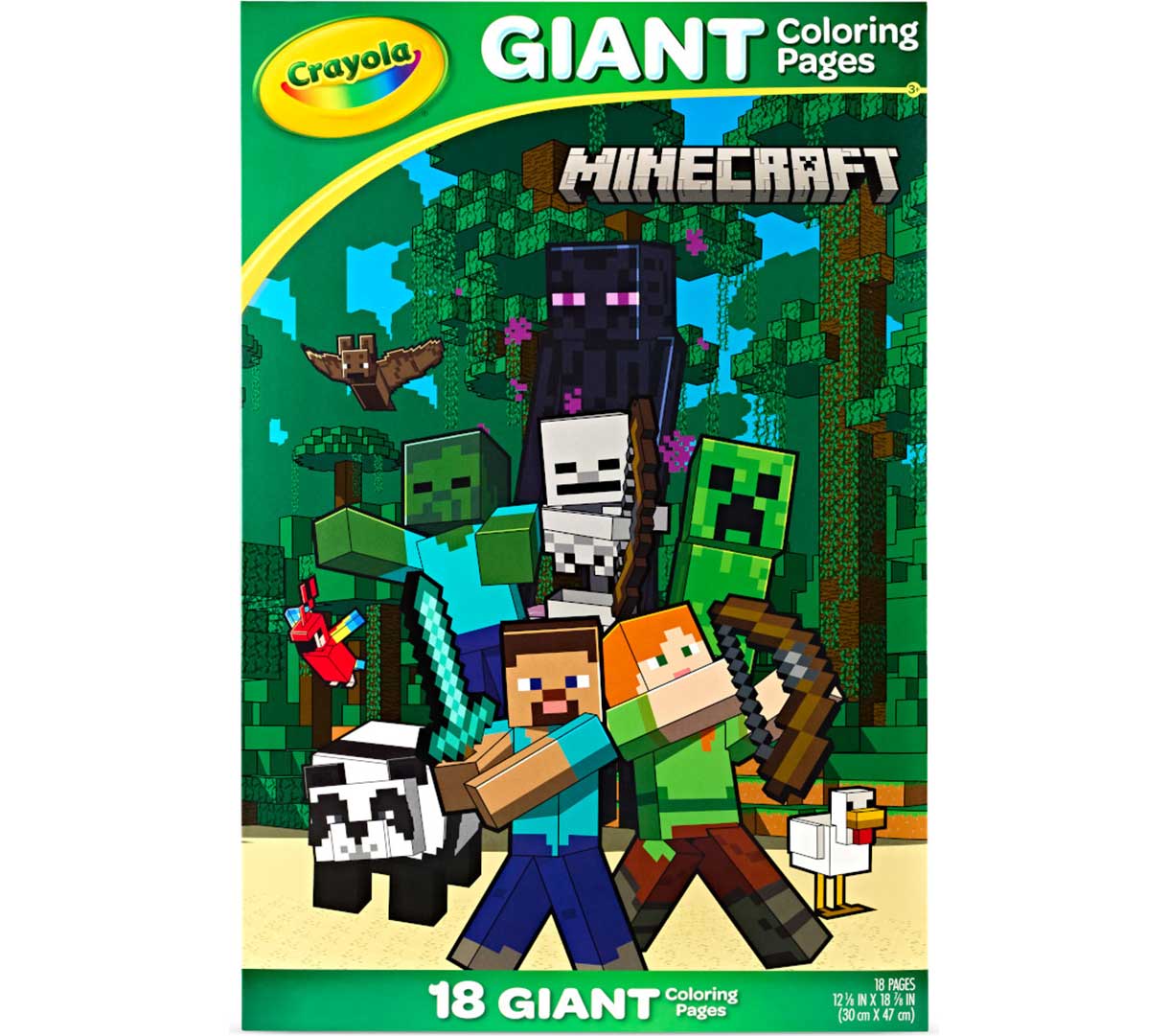 Minecraft giant coloring pages  18 count front view.