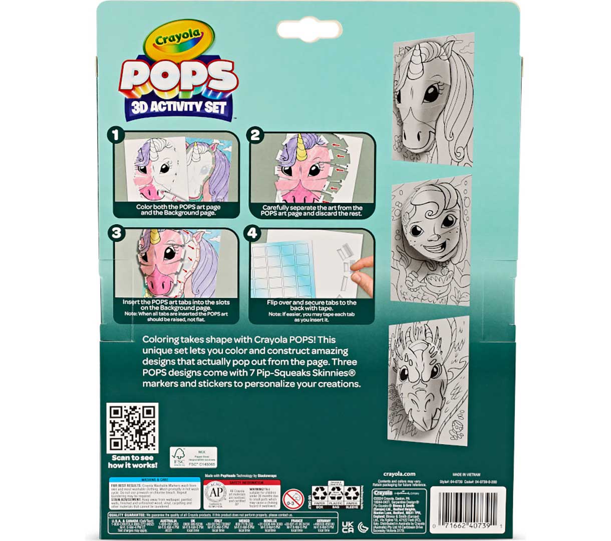 POPS 3D activity set  mystical back view.