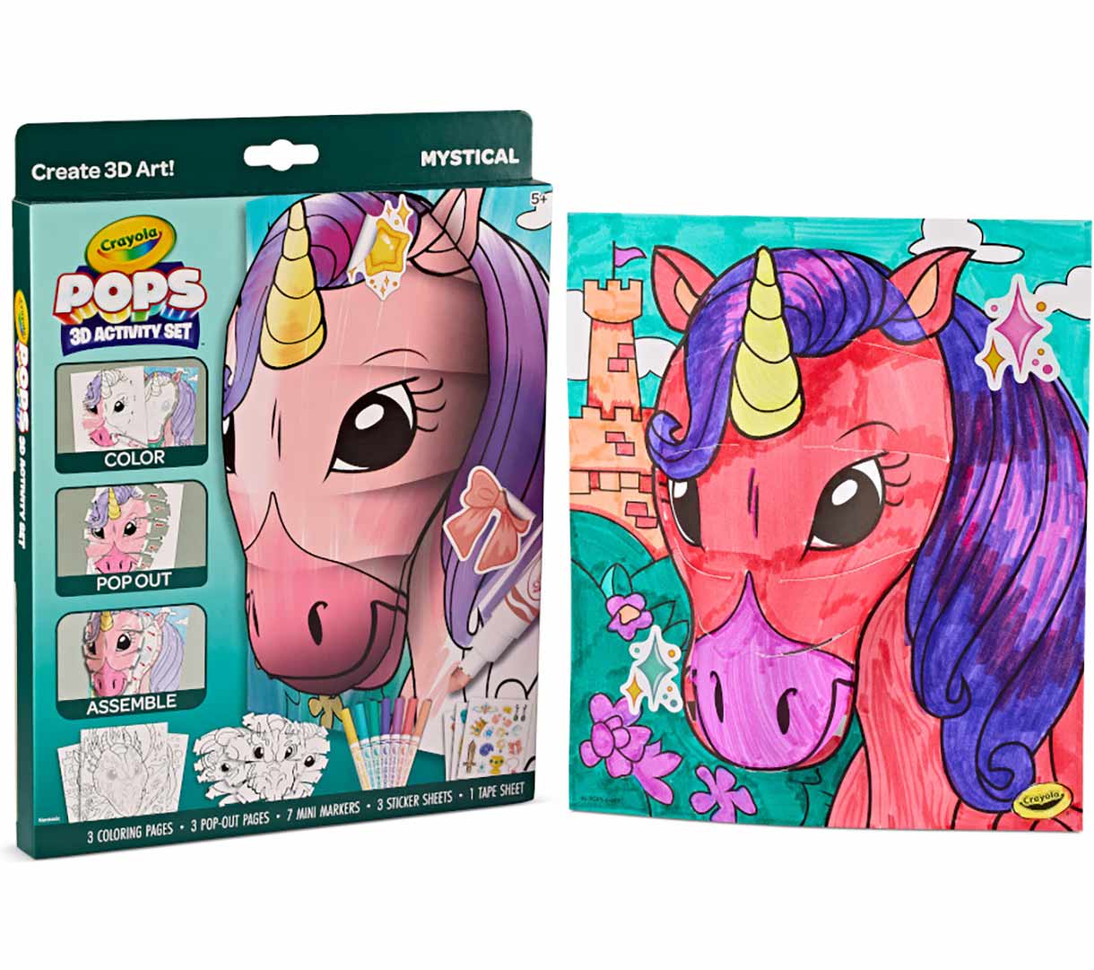 POPS 3D activity set  mystical packaging and completed project.