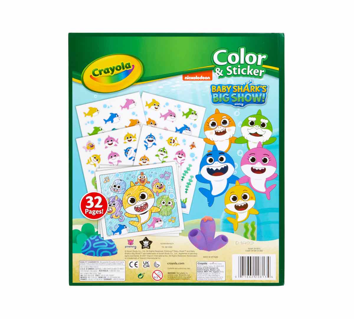 Baby Shark Color and Sticker Book back view