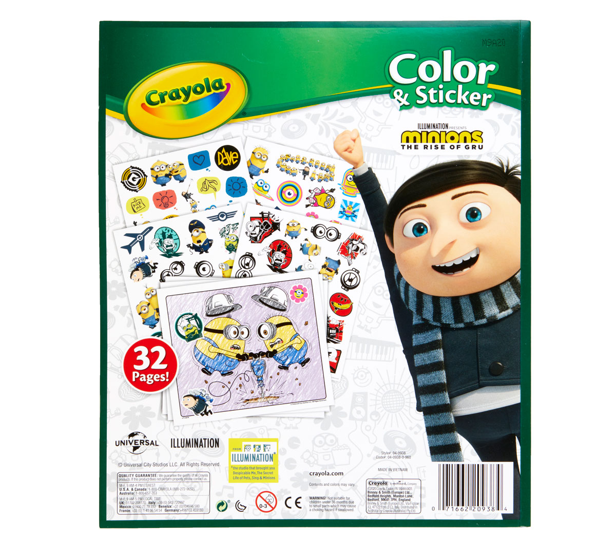 Minions 2 Color & Sticker Set Back view