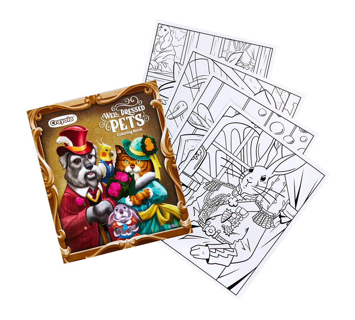 Well Dressed Pets Coloring Book Front View and Coloring Pages