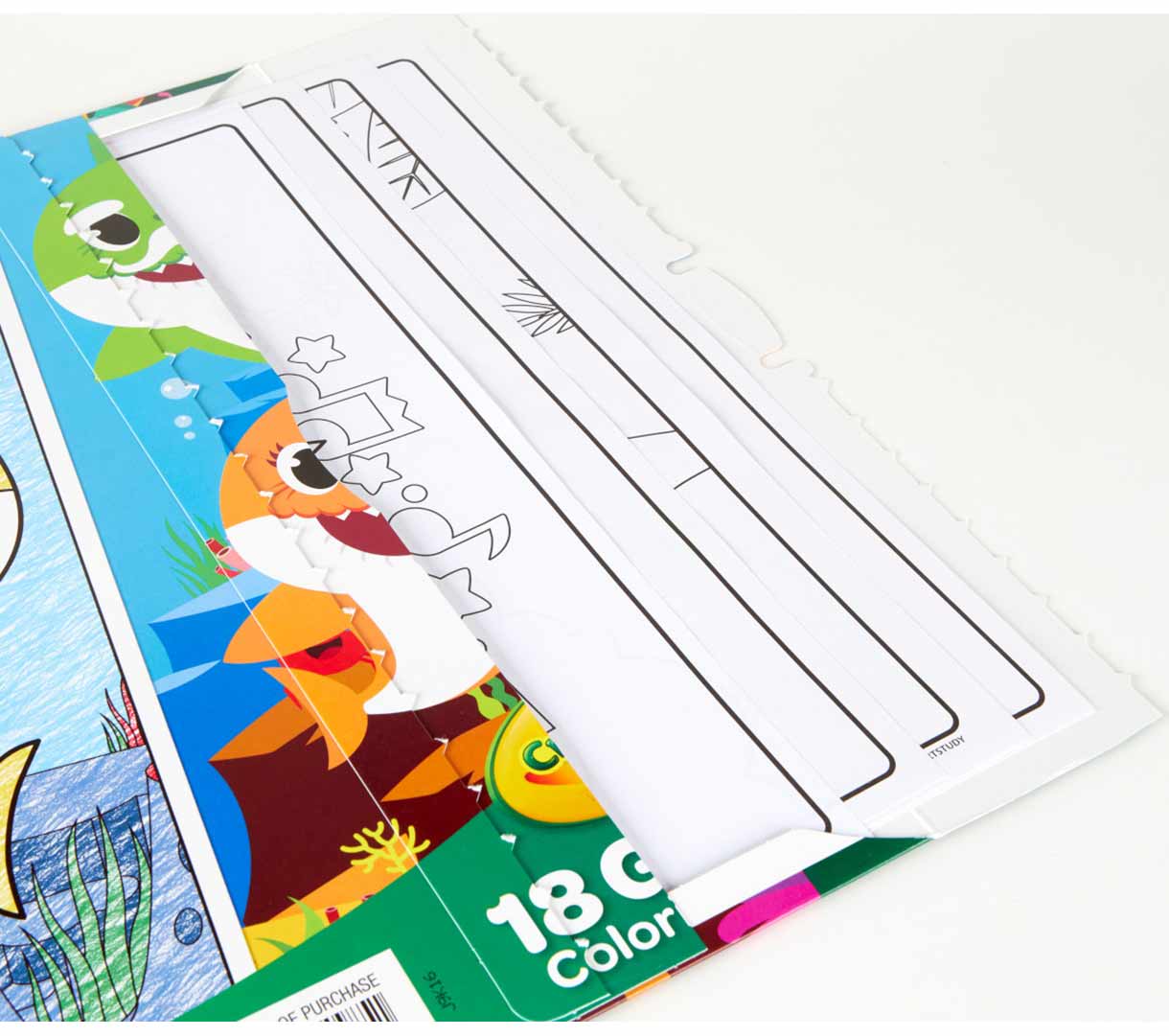 Baby Shark Giant Coloring Pages. Close up of foldalope storage.