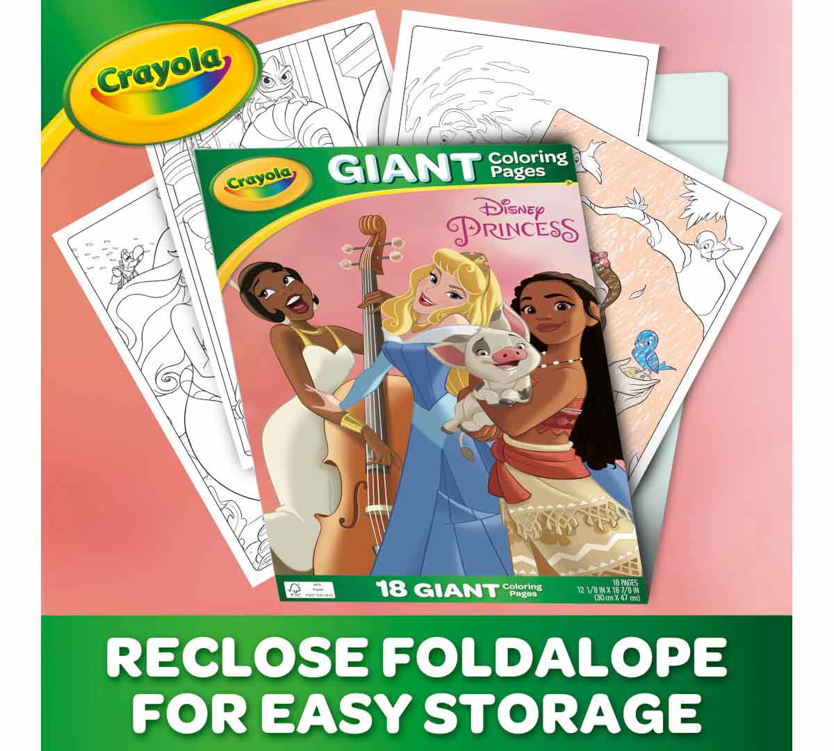 Disney Princess Giant Coloring Pages. Reclose foldalope for easy storage.