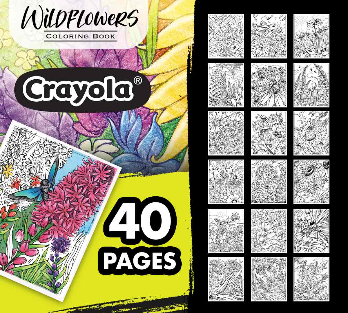 Wildflowers Coloring Book. 40 pages.