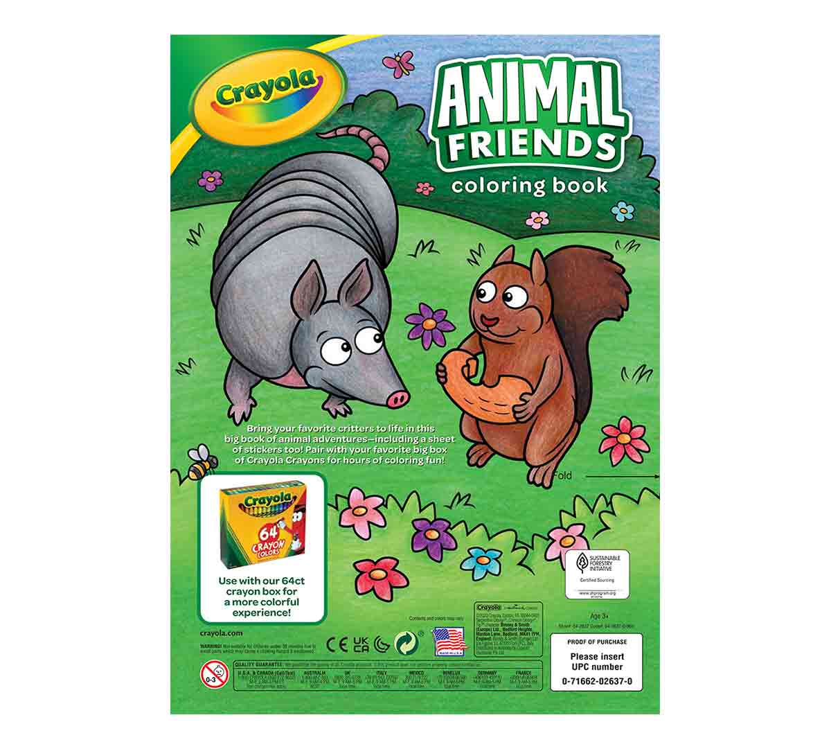 Animal Friends Coloring Book  96 Animal Coloring Pages Back of Book