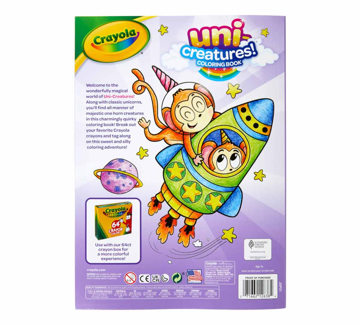 Uni-Creatures Coloring Book  96 Unicorn Coloring Pages Back View