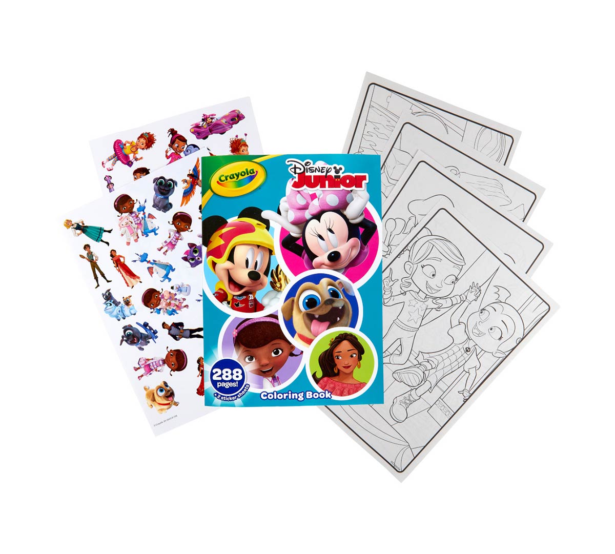 Disney Junior Coloring Book with Stickers  288 Pages