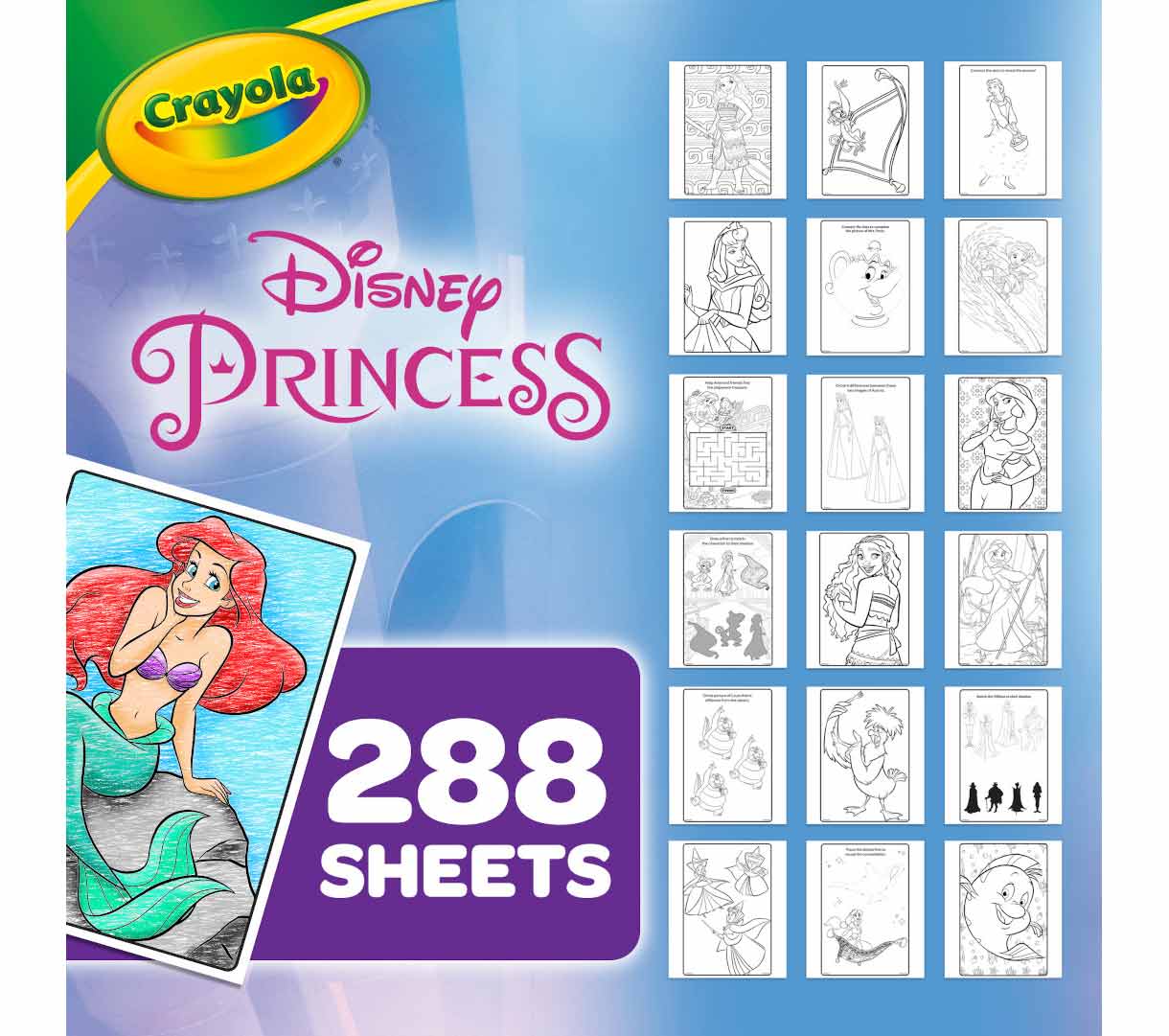 Disney Princess Coloring Book with Stickers  288 sheets.