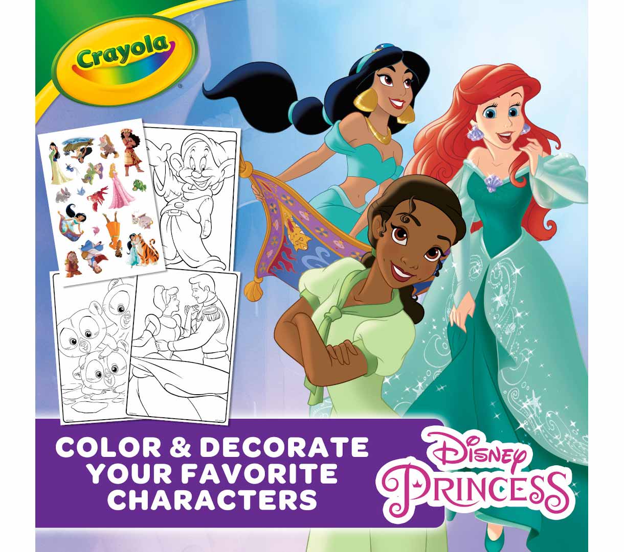 Disney Princess Coloring Book with Stickers  288 pages. Color and decoreate your favorite characters.