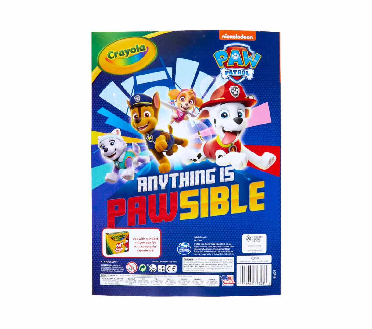 Paw Patrol Coloring Book  288 pages back view