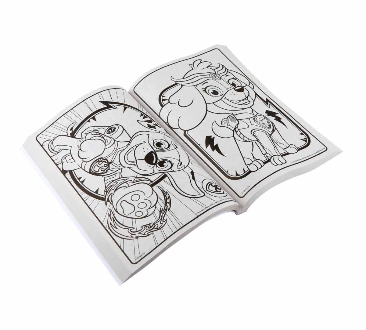 Paw Patrol Coloring Book  288 pages open book.  Marshall on left side page and Skye on right side page