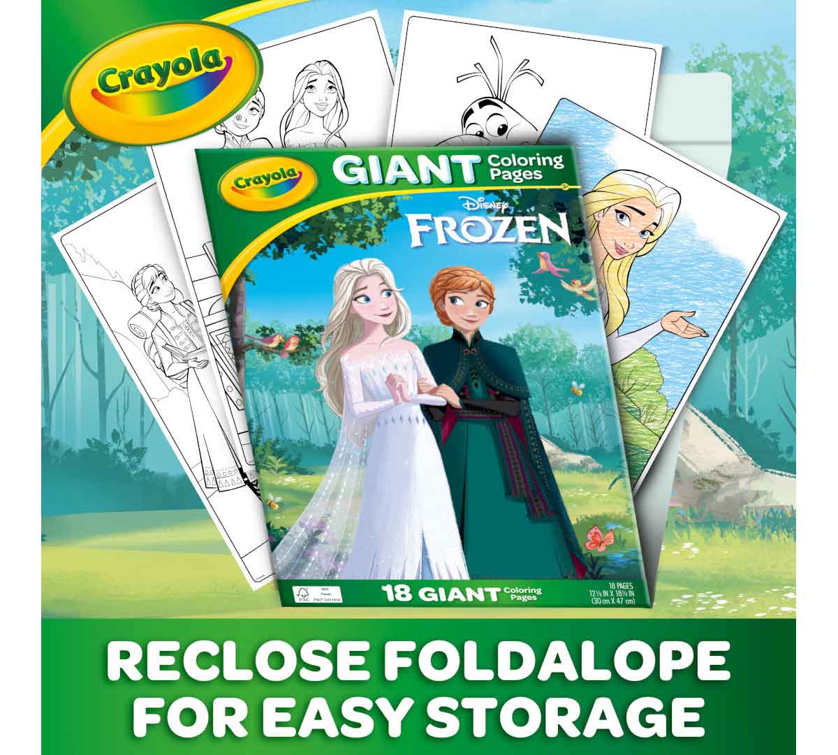 Frozen Giant Coloring Pages  18 Count. Reclose foldalope for easy storage.  Packaging with select contents.
