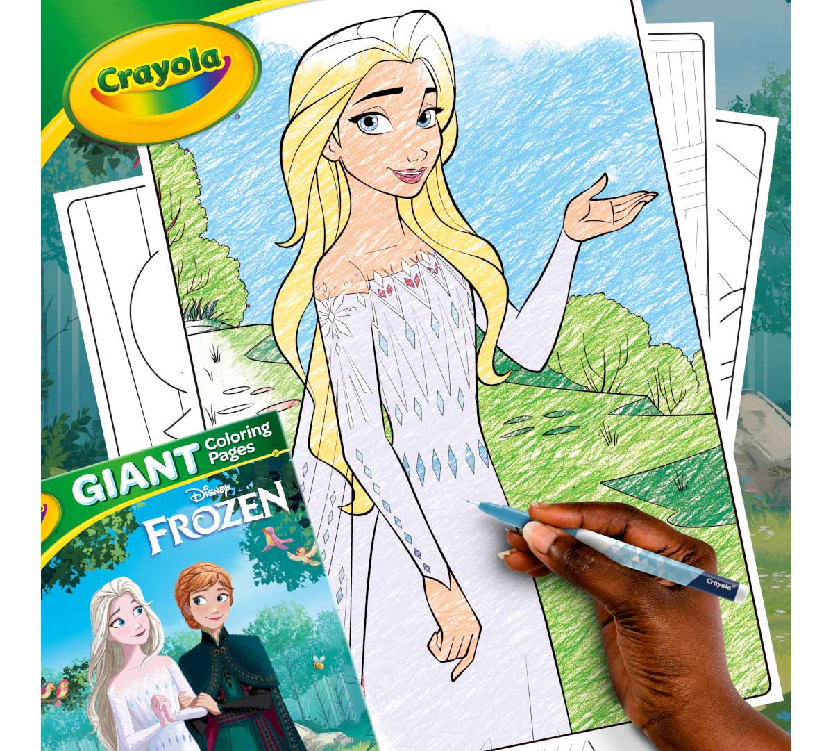 Frozen Giant Coloring Pages  18 Count. Hand coloring Elsa with Doodle and Draw Marker.