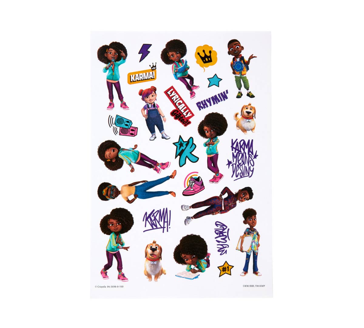 Karma's World Coloring Book sticker sheet